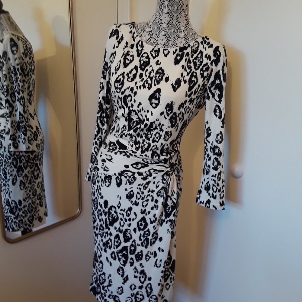Beautiful cache white and black leapord dress